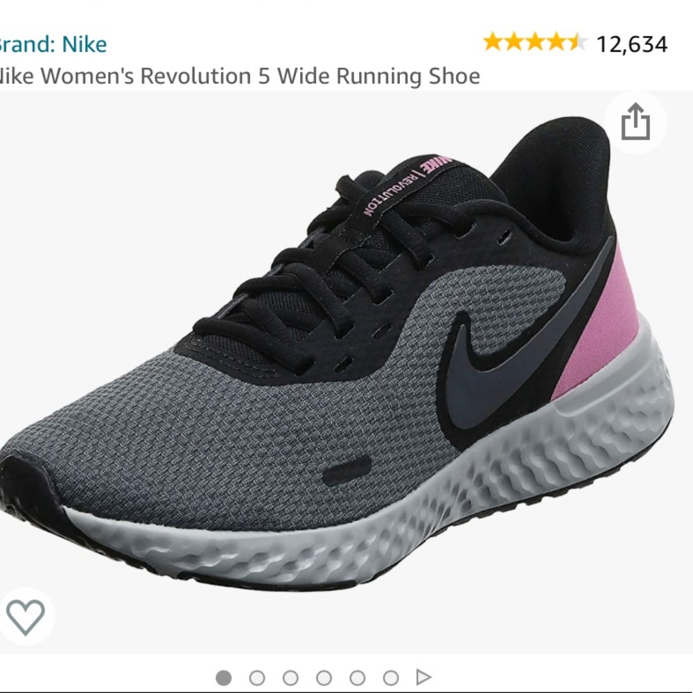Black, grey, pink Nike sneakers. Size 8.5.